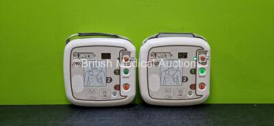 2 x CU Medical Systems Inc iPAD Intelligent Public Access Defibrillators (Both Power Up) with 1 x LiMnO2 Battery and 2 x CU Medical Defibrillation Pads (Both Expired)*SN G1M33R0397 / G1M33R0034*