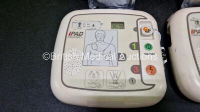 3 x CU Medical Systems Inc iPAD Intelligent Public Access Defibrillators in 3 x Carry Cases (All Power Up with Stock Battery - Stock Battery Not Included) with 3 x iPAD AED Starter Kits and 3 x CU Medical Defibrillation Pads (All Expired) *SN G1M10F0491 / - 3