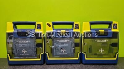 6 x Cardiac Science Powerheart AED G3 Automated External Defibrillators (All Power Up, 1 x Damaged Connector and 1 x Faulty Screen - See Photos) with 2 x LiSO2 Batteries and 5 x Electrodes *4 x Expired - 1 x Expiry Date 2025* *SN 4355000 / 4004321 / 36919 - 6