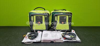 2 x Zoll AEDPro Defibrillators (Both Power Up) in Carry Cases with 2 x 3 Lead ECG Leads, 3 x Zoll Electrodes *All Expired*, 1 x ECG Electrode *Expired* and 2 x LiMnO2 Batteries *SN AA06B002039 / AA10C016878*