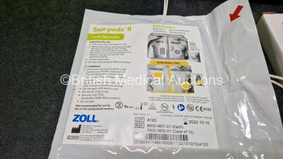 2 x Zoll AEDPro Defibrillators (Both Power Up) in Carry Cases with 2 x 3 Lead ECG Leads, 3 x Zoll Electrodes *All Expired*, 1 x ECG Electrode *Expired* and 2 x LiMnO2 Batteries *SN AA06B002039 / AA10C016878* - 6