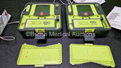 2 x Zoll AEDPro Defibrillators (Both Power Up) in Carry Cases with 2 x 3 Lead ECG Leads, 3 x Zoll Electrodes *All Expired*, 1 x ECG Electrode *Expired* and 2 x LiMnO2 Batteries *SN AA06B002039 / AA10C016878* - 10