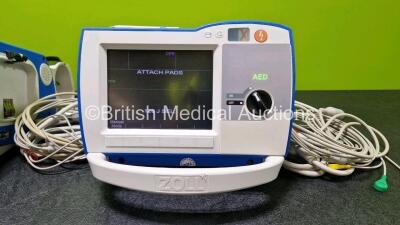 2 x Zoll R Series Plus Defibrillators / Monitors (Both Power Up) Including ECG and Printer Options with 2 x 3 Lead ECG Leads, 2 x Paddle Leads and 2 x Lithium Ion Rechargeable Batteries *SN AF13B027398 / AF13B027374* - 4