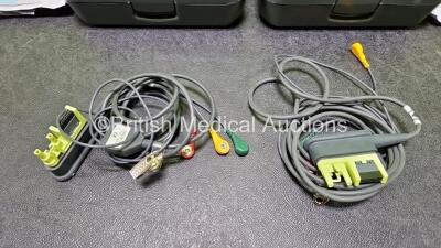 2 x Zoll AEDPro Defibrillators (Both Power Up) in Carry Cases with 2 x 3 Lead ECG Leads, 4 x Zoll Electrodes *3 x Expired*, 1 x Ambu BlueSensor P ECG Electrode *Expired* and 2 x LiMnO2 Batteries *SN AA14H033214 / AA14H033182* - 6