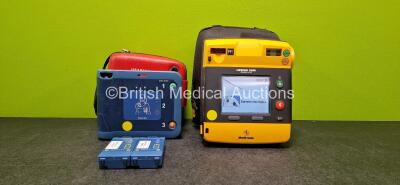 Job Lot Including 1 x Philips Heartstart FRx Defibrillator (Power Up with Stock Battery - Stock Battery Not Included) in Case with 2 x M5070A LiMnO2 Batteries *Both Flat* and 1 x Medtronic Lifepak 1000 Defibrillator *Mfd 2010* in Case (Powers Up with Stoc