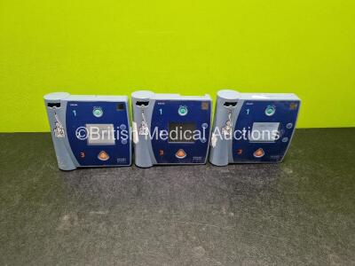 3 x Philips FR2+ Defibrillators (2 x Power Up with Stock Battery Stock Battery Not Included 1 x with Error - See Photo)