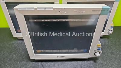 3 x Philips IntelliVue MP70 Patient Monitors (All Power Up, All with Damage to Casing - See Photo) - 2