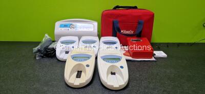 Mixed Lot Including 5 x Roche Urisys 1100 Analyzer Units (All Untested Due to Missing Power Supplies), 1 x SensaCare Alerta Pump and 1 x HemoCue B-Hemoglobin Unit with Power Supply in Carry Bag