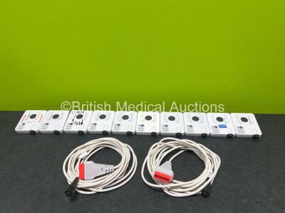 10 x Smiths Medical LogiCal MX960P1 Pressure Transducers with 2 x Cables