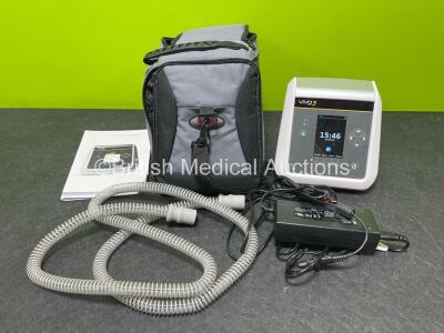 Breas Vivo 3 Ventilator Including Power Supply and Accessories in Carry Bag *Mfd 2020* (Powers Up) *SN D090472*