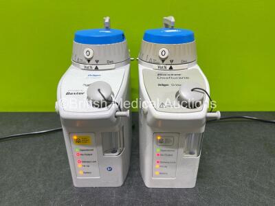 2 x Drager Baxter Desflurane D-Vapor Vaporizers (Both Power Up) *SN ARWF-0434 / ARYE-0049*