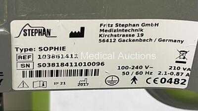 Stephan Sophie Ventilator Version V2.8.1 Build 11157 with Hoses *Mfd 2017* (Powers Up) *S/N S03818411010096* - 5