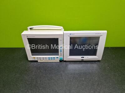 Job Lot Including 1 x GE Datex Ohmeda S/5 Type F-CM1-04 Patient Monitor (Powers Up Damage to Casing - See Photos) and 1 x Spacelabs UltraView SL Patient Monitor (Untested Due to No Power Supply, Scratch on Screen - See Photos) with 1 x Spacelabs Model 904