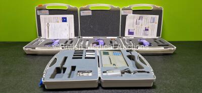 Job Lot Including 3 x InterMedical Easy on-PC Spirometer in Cases and 1 x Micro Lab Spirometer in Case