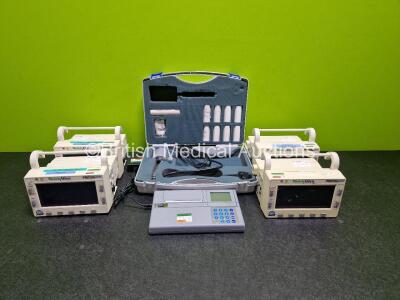 Mixed Lot Including 1 x MicroLab Spirometer (Powers Up Then Turns Off) and 4 x Welch Allyn ProPaq Encore Patient Monitors(All Untested ue to No Power Supply)