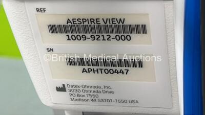 Datex-Ohmeda Aespire View Anaesthesia Machine Software Version 6.30 Bellows and Hoses (Powers Up) *S/N APHT00447* - 7