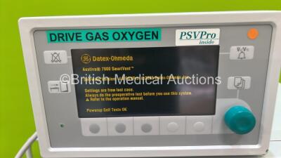 Datex-Ohmeda Aestiva/5 MRI Anaesthesia Machine with Datex-Ohmeda 7900 SmartVent Software Version 4.8 PSVPro, Bellows, Absorber and Hoses (Powers Up) *S/N AMTT0297* - 2