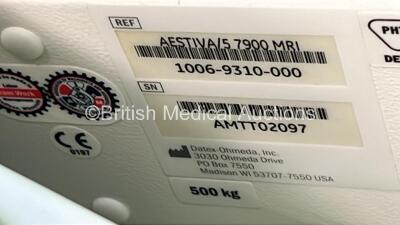 Datex-Ohmeda Aestiva/5 MRI Anaesthesia Machine with Datex-Ohmeda 7900 SmartVent Software Version 4.8 PSVPro, Bellows, Absorber and Hoses (Powers Up) *S/N AMTT0297* - 6