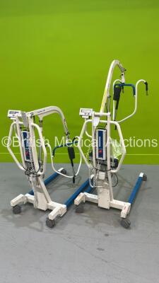 2 x OpeMaxx 500 Electric Patient Hoists with 2 x Batteries and Controllers (1 x Powers Up)