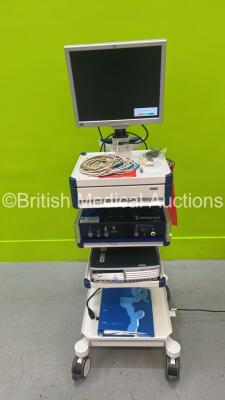 CNSystems Task Force Hemodynamic Monitor on Task Force Monitor Stand with Monitor and PC Unit (Powers Up - HDD REMOVED)