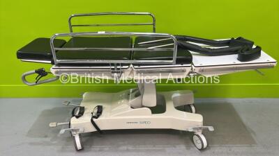 Merivaara Rapido Patient Trolley with 3 x Cushions and 2 x Attachments (Hydraulics Tested Working)