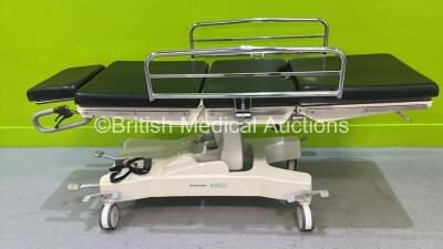 Merivaara Rapido Patient Trolley with Cushions (Hydraulics Tested Working)