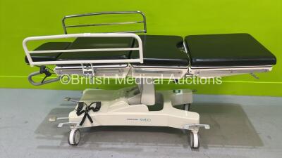 Merivaara Rapido Patient Trolley with Cushions (Hydraulics Tested Working)