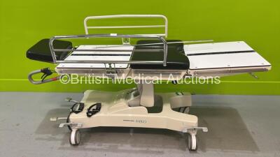 Merivaara Rapido Patient Trolley with 2 x Cushions (Hydraulics Tested Working)