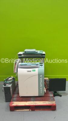 Fujifilm FCR Capsula XL II CR-IR 359 CR Reader with 5 x Cassettes, PC Unit (HDD REMOVED from PC Unit) and Accessories (Powers Up) *S/N 86321425* **Mfd 03/2008**