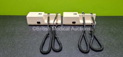 2 x Welch Allyn 767 Series Wall Mounted Transformers with 4 x Handles (Both No Power)