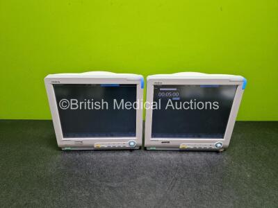 2 x Mindray BeneView T8 Patient Monitors (Both Power Up)