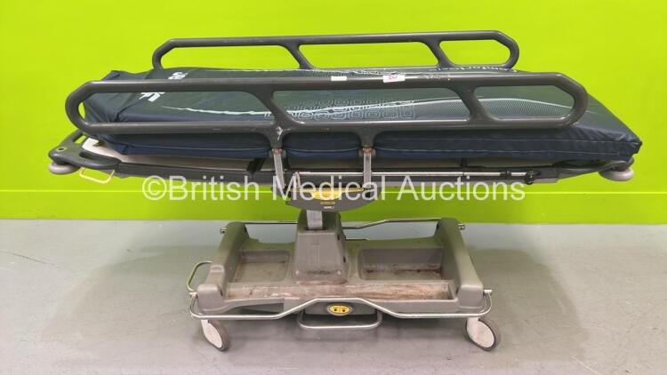 Anetic Aid QA3 Hydraulic Patient Trolley with Mattress (Hydraulics Not Working - Base Damage - See Photos)