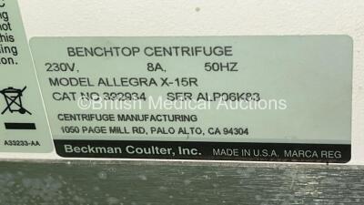 Beckman Coulter Allegra X-15R Benchtop Centrifuge - 5