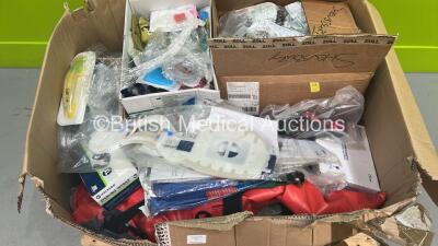 Pallet of Mixed Consumables Including Intersurgical Supraglottic AIrways, Patient Examintion Gloves and Ferno Straps (Some OUT of Date) - 2