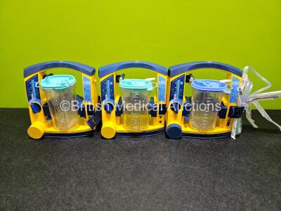 3 x Laerdal LSU Suction Units (All Power Up) with 3 x Suction Cups *SN 78031686566 / 88232066130 / 78061577059*