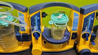 3 x Laerdal LSU Suction Units (All Power Up) with 3 x Suction Cups *SN 78151467028 / 78421756222 / 78232086548* - 3