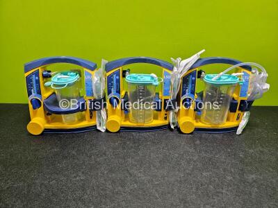 3 x Laerdal LSU Suction Units (All Power Up 1 x with Crack In Casing - See Photo) with 3 x Suction Cups *SN 7835158259 / 78092081126 / 78061577044*