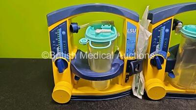 3 x Laerdal LSU Suction Units (All Power Up 1 x with Crack In Casing - See Photo) with 3 x Suction Cups *SN 7835158259 / 78092081126 / 78061577044* - 2