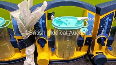 3 x Laerdal LSU Suction Units (All Power Up 1 x with Crack In Casing - See Photo) with 3 x Suction Cups *SN 7835158259 / 78092081126 / 78061577044* - 3