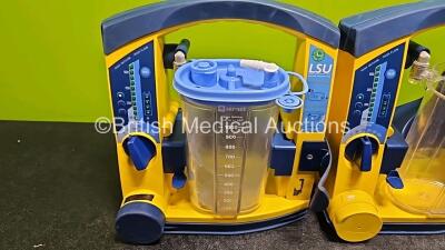 3 x Laerdal LSU Suction Units (All Power Up) with 3 x Suction Cups (2 x Missing Lids) *SN 78391472788 / 78061577042 / 78061577058* - 2