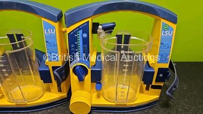 3 x Laerdal LSU Suction Units (All Power Up) with 3 x Suction Cups (2 x Missing Lids) *SN 78391472788 / 78061577042 / 78061577058* - 4