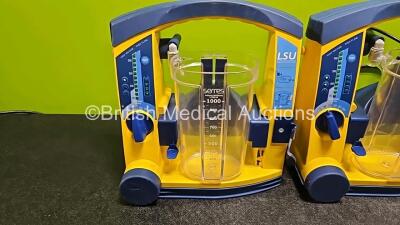 3 x Laerdal LSU Suction Units (All Power Up) with 3 x Suction Cups (2 x Missing Lids) - 2