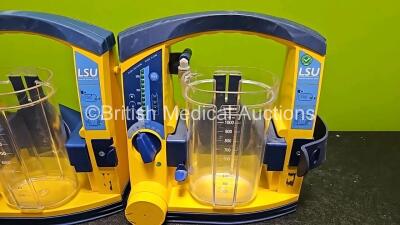 3 x Laerdal LSU Suction Units *1 x Mfd - 2023* (All Power Up) with 3 x Suction Cups (All Missing Lids) *SN 78162377116 / 78061577036 / 78271469765* - 4