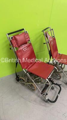 2 x Ferno Compact Chairs *S/N H15516 / H15368* (2 x Wheels Missing Rubbers) - 3