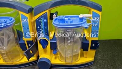 3 x Laerdal LSU Suction Units (All Power Up) with 3 x Suction Cups, Hoses and 3 x Batteries - 4