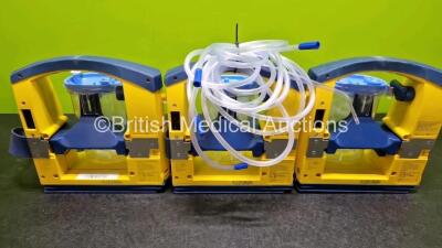 3 x Laerdal LSU Suction Units (All Power Up) with 3 x Suction Cups, Hoses and 3 x Batteries - 5