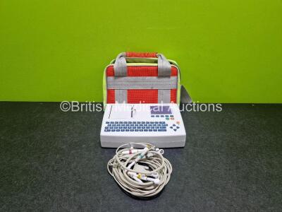 Schiller Cardiovit AT-101 ECG Machine (Powers Up) in Case with 10 Lead ECG Lead