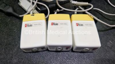 Job Lot Including 3 x Oralite Emergency Carry Bags, 3 x Masimo ISA CO2 Ref 800101 Mainstream Analyzers, 1 x Ortivus M531 Measuring Unit and Various Monitoring Cables - 5