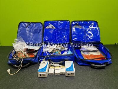 Job Lot Including 3 x Oralite Emergency Carry Bags, 2 x Masimo ISA CO2 Ref 800101 Mainstream Analyzers, 1 x Phasein Mainstream Analyzer, 2 x Ortivus M531 Measuring Unit and Various Monitoring Cables