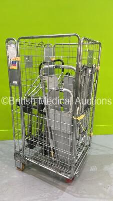 3 x Ferno Evacuation Chair Frames and 3 x Stainless Steel Scoop Stretchers (Cage Not Included)